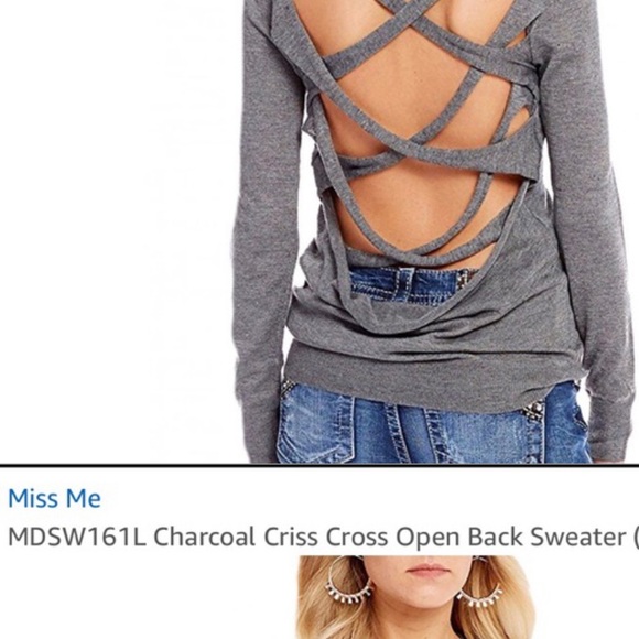 Miss Me Crisscross open back sweater - Picture 2 of 2